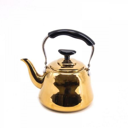 ابريق شاي 1لتر ستانلس ستيل ذهبي يد عظم اسود K003GD-1L +ذ5+