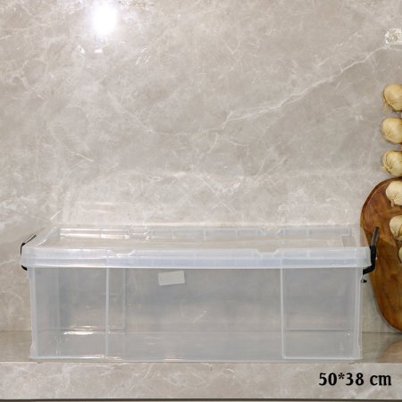 طبروير مستطيل 50*38سم بلاستك شفاف يدين كبس اسود EL117/2 =رم5