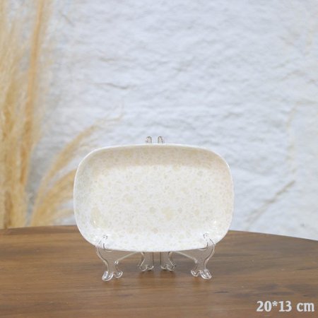 صحن مستطيل بحيف 20*13سم ميلامين رخام بيج A70/12 =ع1