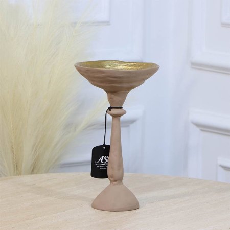 جاط فواكة مدور16سم موكا قاعدة طويل BRG-25957A صغير نحاس هندي %ه11