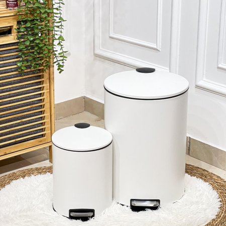 طقم سطل دعسة /2 تنك ابيض مدور 20+5 لتر مع دلو QJB1220+1205WH +ط5 A