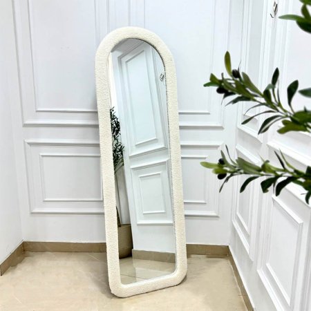 مرآه مع قاعده خلفيه بطول 160سم اطارفرو ابيض GF5/5 =ب2