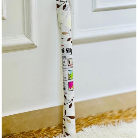 رول مطبخ مشمع 45*1متر بلاستك ابيض K302/5 مرسم ورد ملون =VGR1