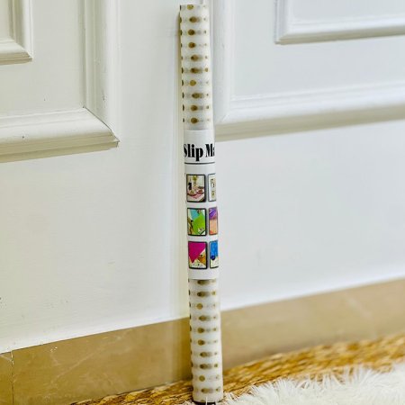 رول مطبخ مشمع 45*1متر بلاستك شفاف K302/10 منقط ذهبي ملون =VGR1