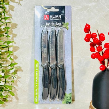 طقم سكينة فواكة/6 نصلة عريض K126/6 يد بلاستك اسود =VGR2