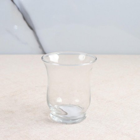 كاسة شمع 8*7سم زجاج سادة بخصر AC298/2 =ح.ق4